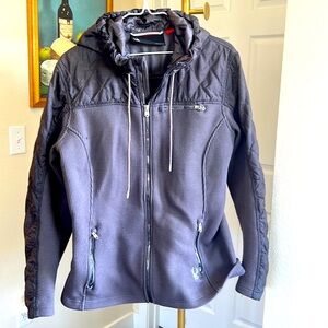Spyder Snow gunmetal gray silver quilted ski boarding jacket ladies Large
